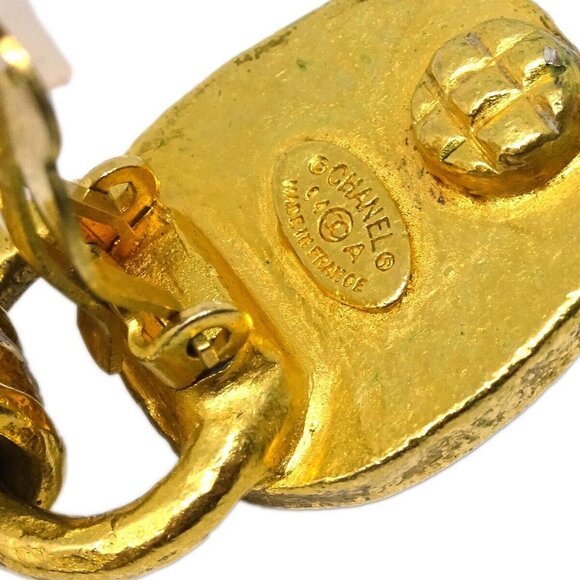 Chanel Gripoix Bell Dangle Earrings Clip-On Gold 94A 124781 - Picture 8 of 8